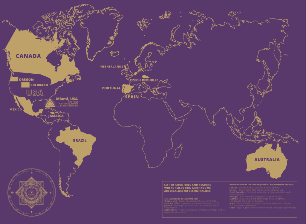 The Legality of Psilocybin Mushrooms: Global Perspectives and Sacred Retreat Centers